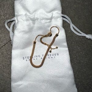 Sterling Forever Gold Mesh Slider Bracelet